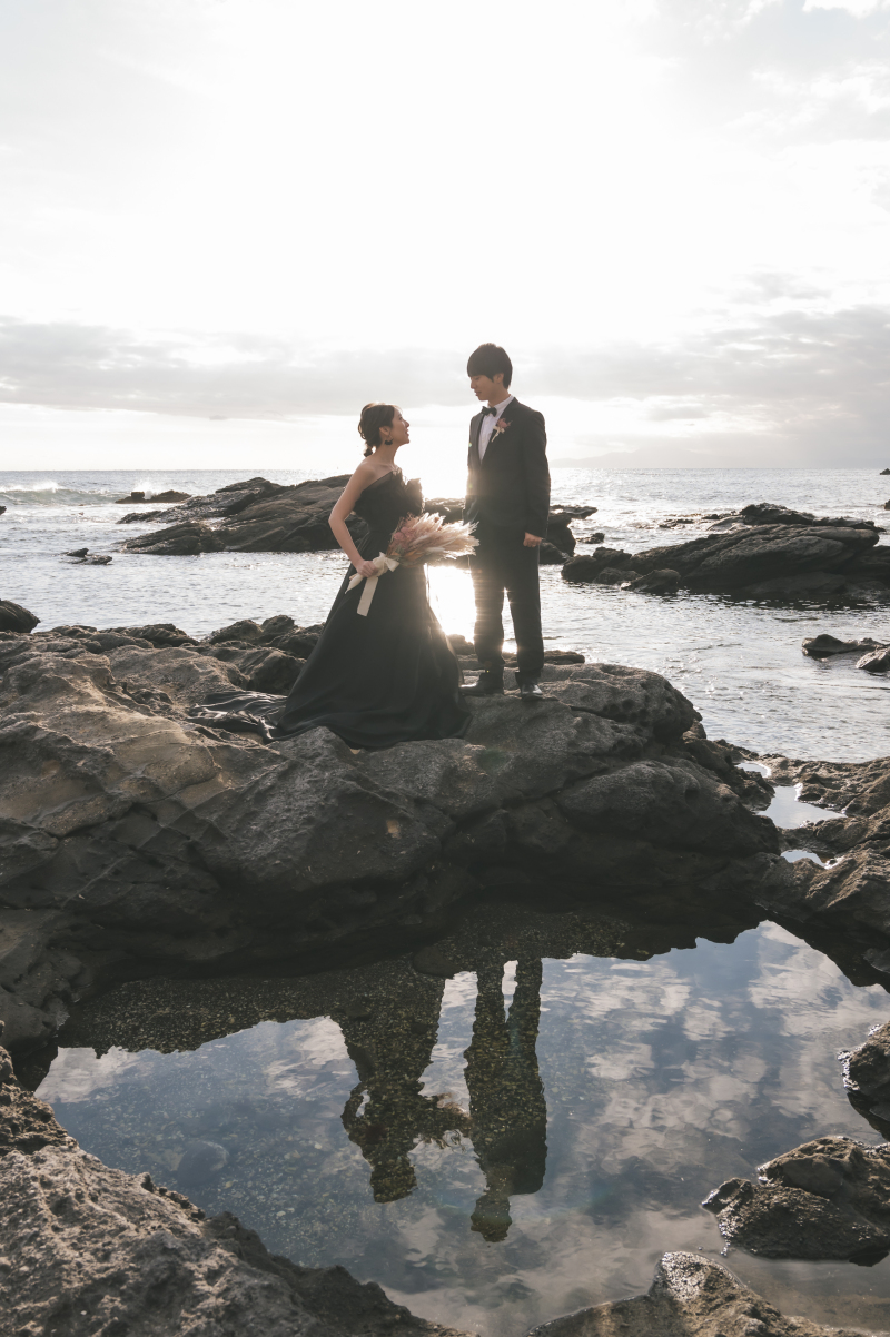 水面に映る、ふたりの姿