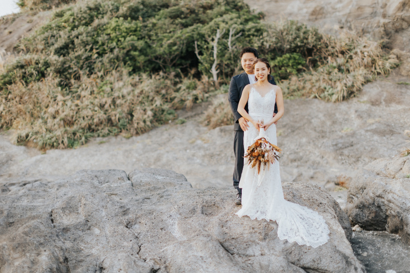 三浦海岸、岩場での撮影