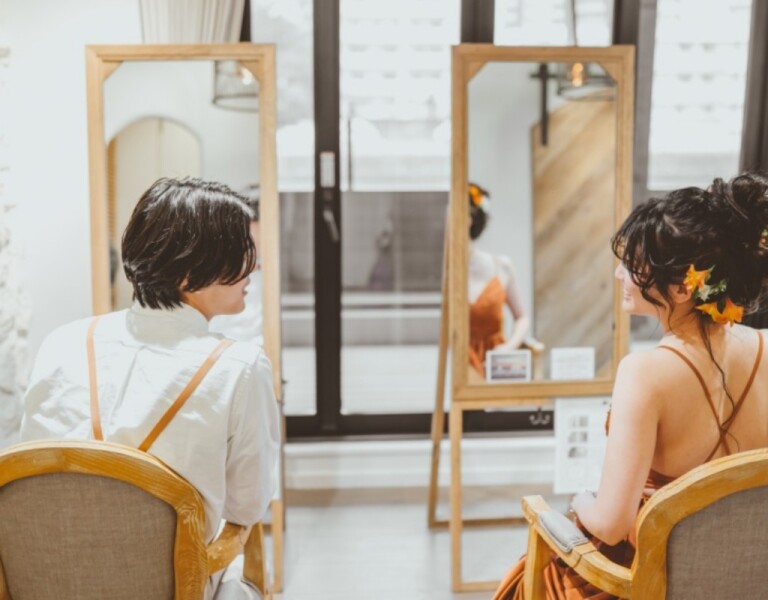 撮影前のお二人・・・♡