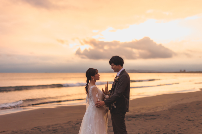秋の湘南海ロケーション｜秋の夕焼け空が綺麗な一日