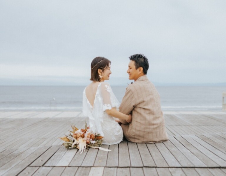 海辺のウッドデッキ