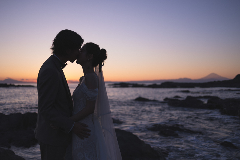 夕焼け空で幻想的な１枚