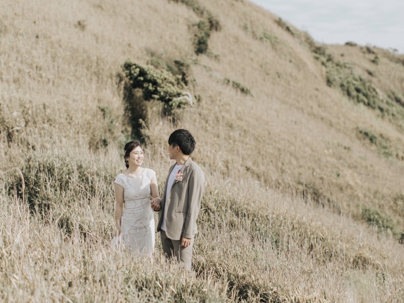 ドローン撮影でダイナミックな前撮りムービー