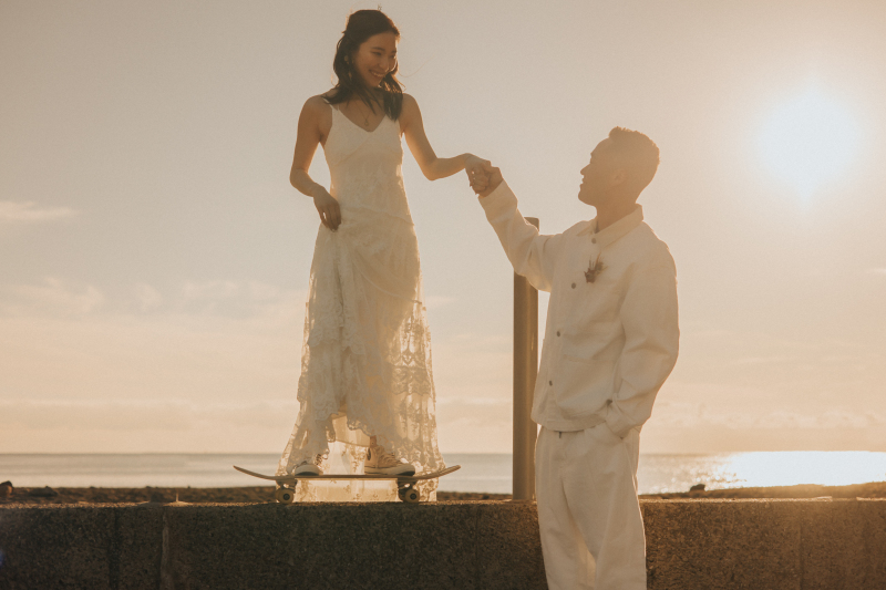 diar wedding　_海で撮影できる