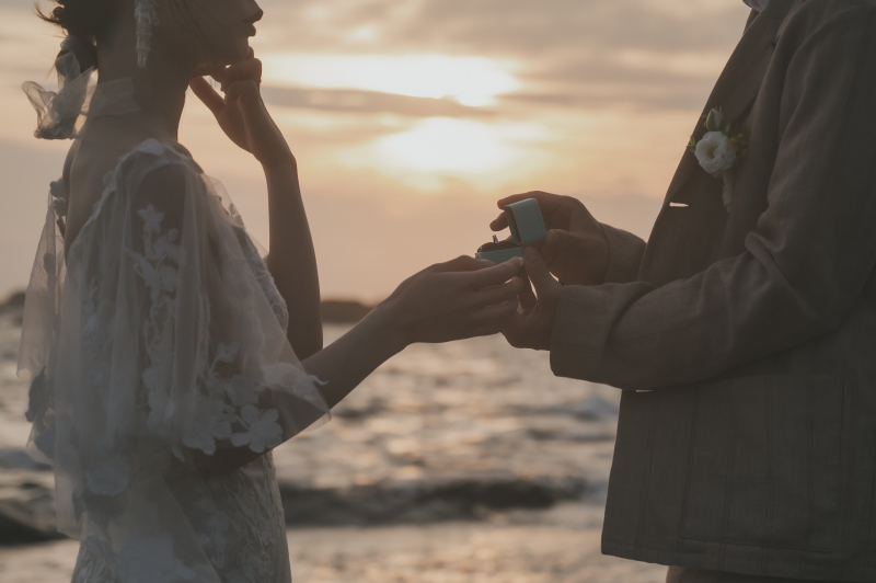 diar wedding　_海で撮影できる