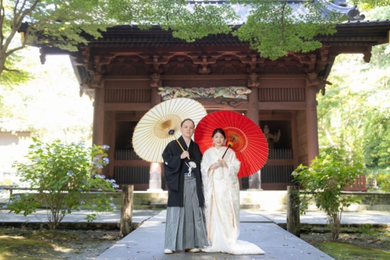 《鎌倉和装前撮り》【鎌倉和装撮影の代名詞、妙本寺でのロケーション撮影】ヘアメイク・移動費・申請費・レタッチ済100カット等全て込