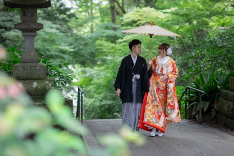 《鎌倉和装前撮り》【鎌倉和装撮影の代名詞、妙本寺でのロケーション撮影】ヘアメイク・移動費・申請費・レタッチ済100カット等全て込