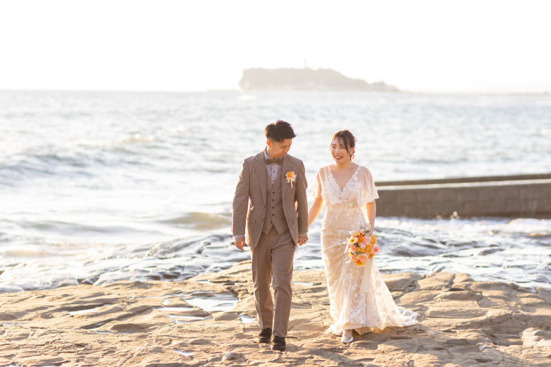《和装+洋装》 鎌倉での和装 + 稲村ヶ崎での洋装【和装ボリューム多め】写真データ・着付け・ヘアメイク・衣装全て込み