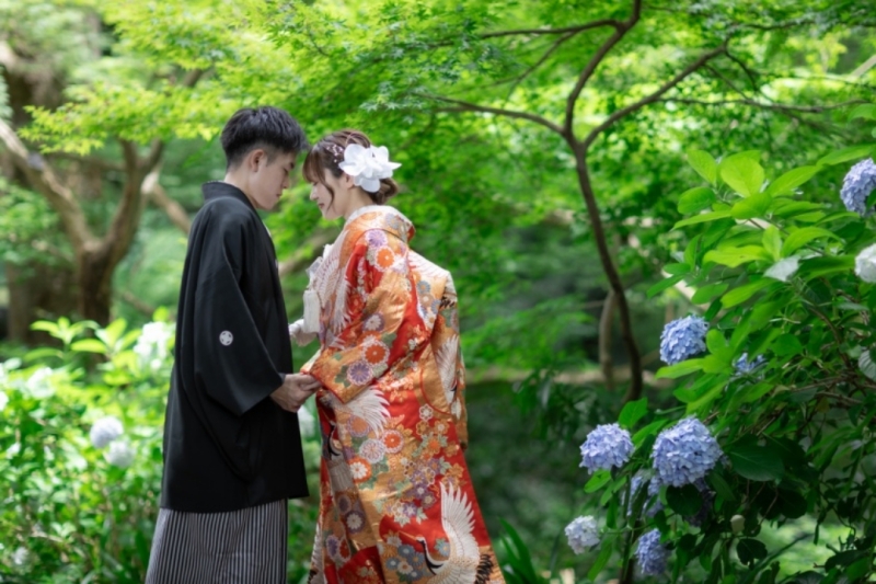 《写真と動画のセットプラン》*鎌倉寺院で前撮り＆オープニングムービー* 【写真データ約100カット＋映像データ＋DVD1枚】