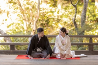 【和装も洋装もどちらも撮れる】鎌倉で和装撮影後、茅ヶ崎のお仕度場所へ移動して洋装撮影を行います