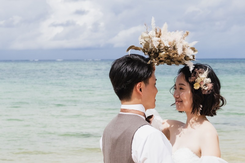 陽差しに照らされるお二人も素敵☆