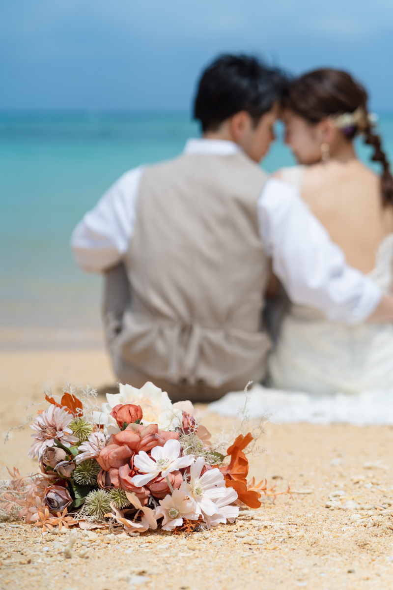 ラストはブーケの奥のお座りシーンで！