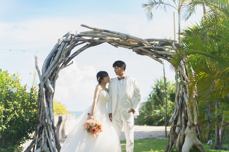 チャペル前のオブジェで1枚!