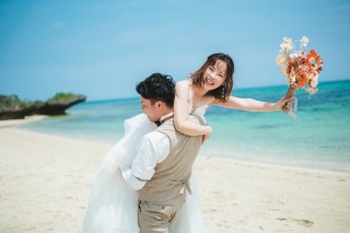 【11-1月撮影限定】サクッとショートに！ビーチフォトplan☆ドレス＆ヘアメイク＆50カット保障/全データお渡しコミ