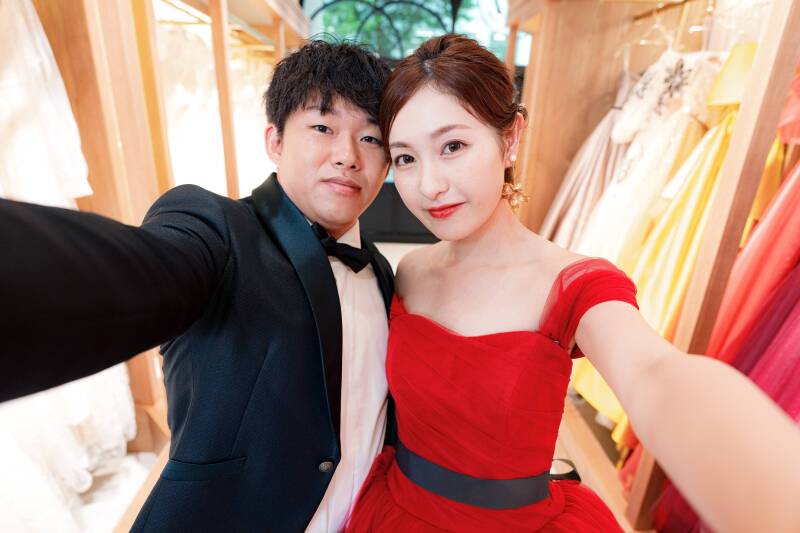 仲良く自撮り風SHOT