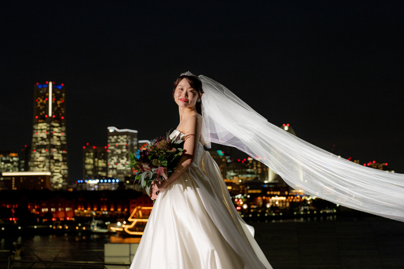 BRIDARIUM MUE横浜(ブライダリウム ミュー横浜)_夜景で撮影できる