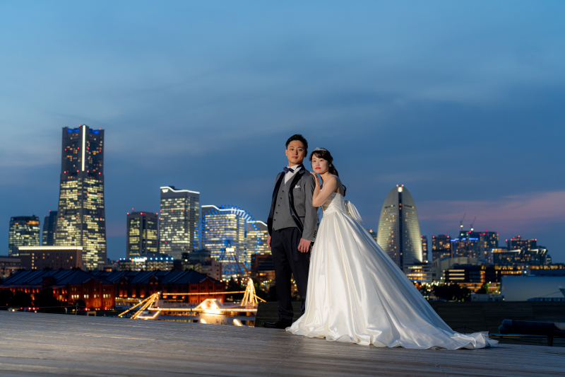 みなとみらいを一望できる「大さん橋」ロケーション撮影プラン【ナイトフォト】愛犬との撮影可能