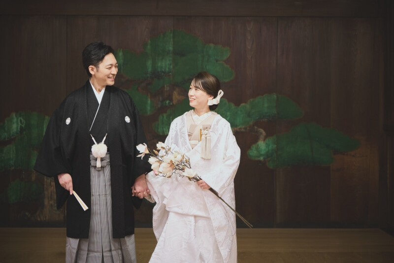 久良岐能舞台プラン|白無垢・色打掛・紋付袴・綿帽子付|紅葉も綺麗!移動タクシー代込み