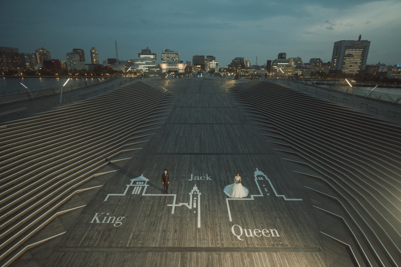 みなとみらいを一望できる「大さん橋」ロケーション撮影プラン【ナイトフォト】愛犬との撮影可能