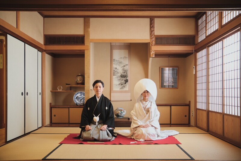 久良岐能舞台プラン|白無垢・色打掛・紋付袴・綿帽子付|紅葉も綺麗!移動タクシー代込み