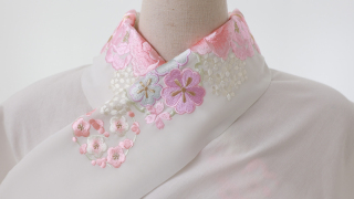 【半襟】白桜色