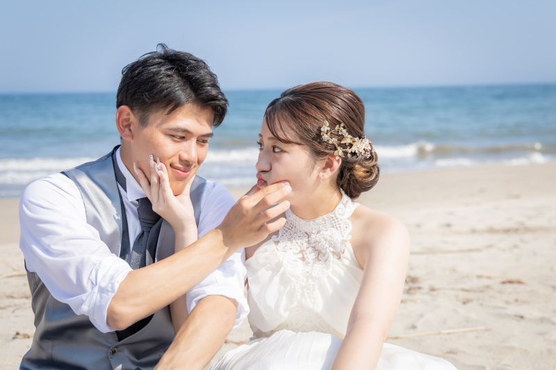 ほっぺを挟んでラブラブショット