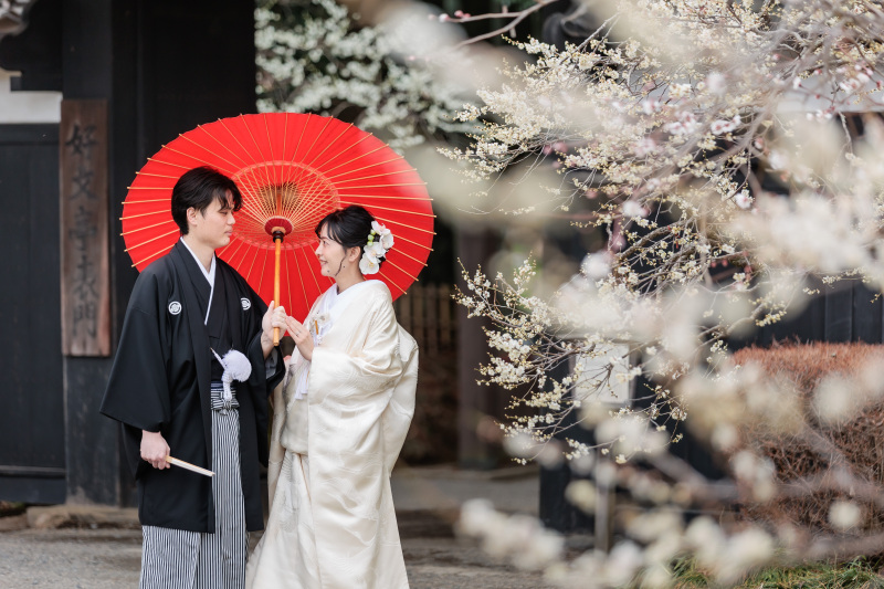 撮影スタートは偕楽園で