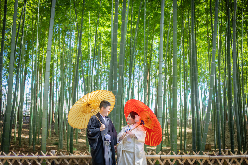 番傘を持って撮影