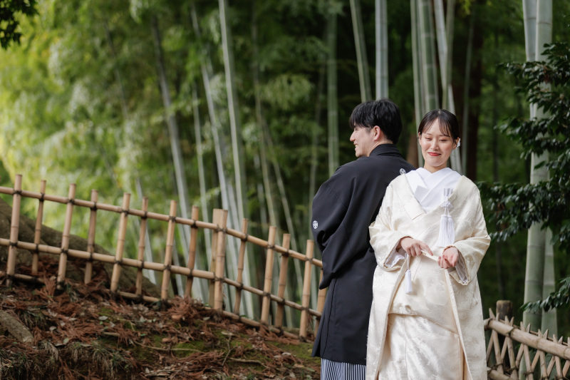 竹林に響くふたりの笑顔