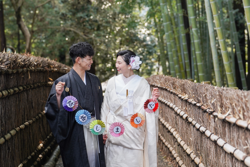 手作りガーランドで撮影