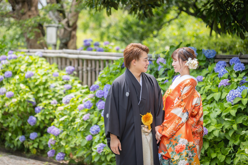 紫陽花に囲まれて♡