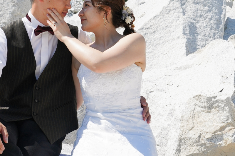 二人で座りショット