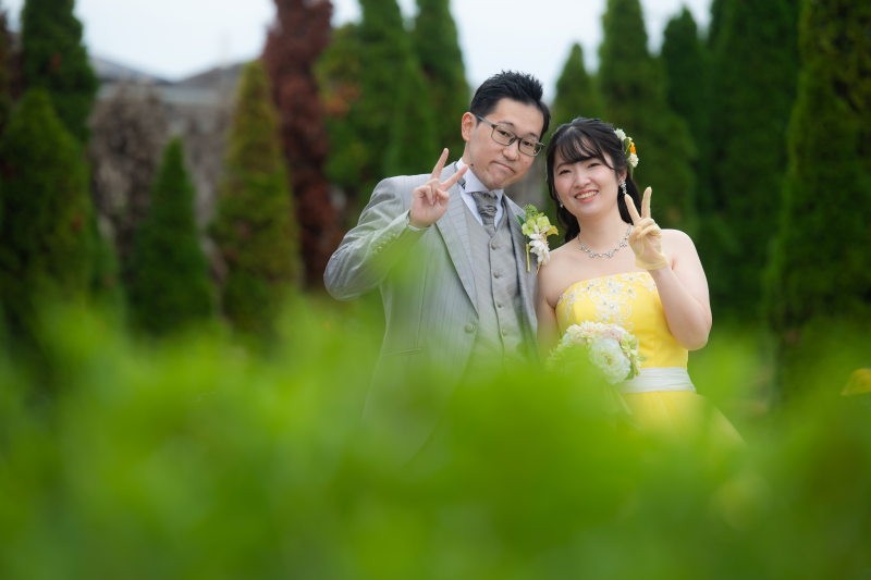 外での笑顔ショット