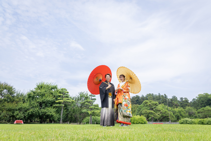 自然豊かな景色と和装