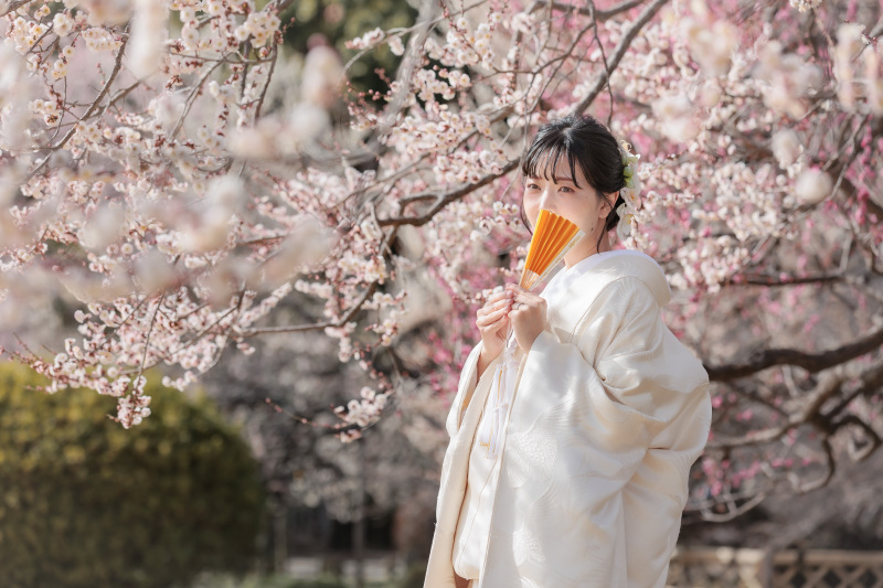 梅に包まれたアートショット