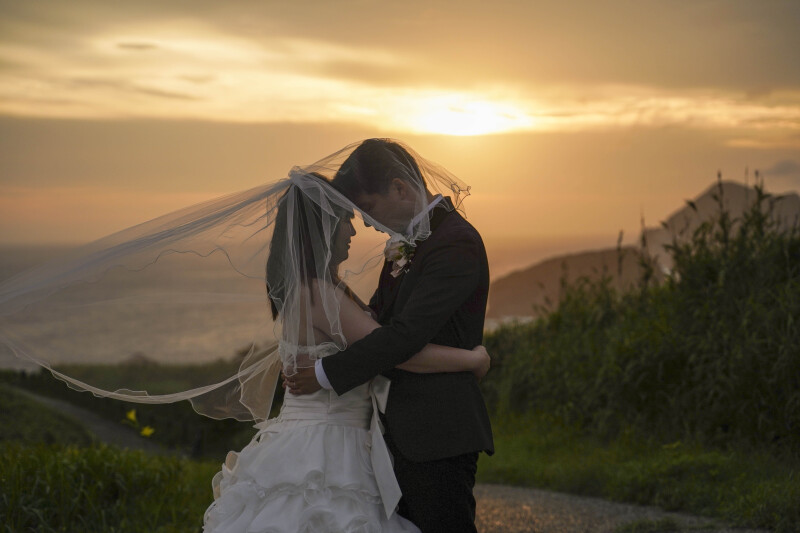 ベールと夕陽の相性◎