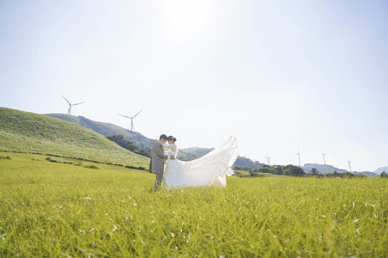 広大な景色をバックに