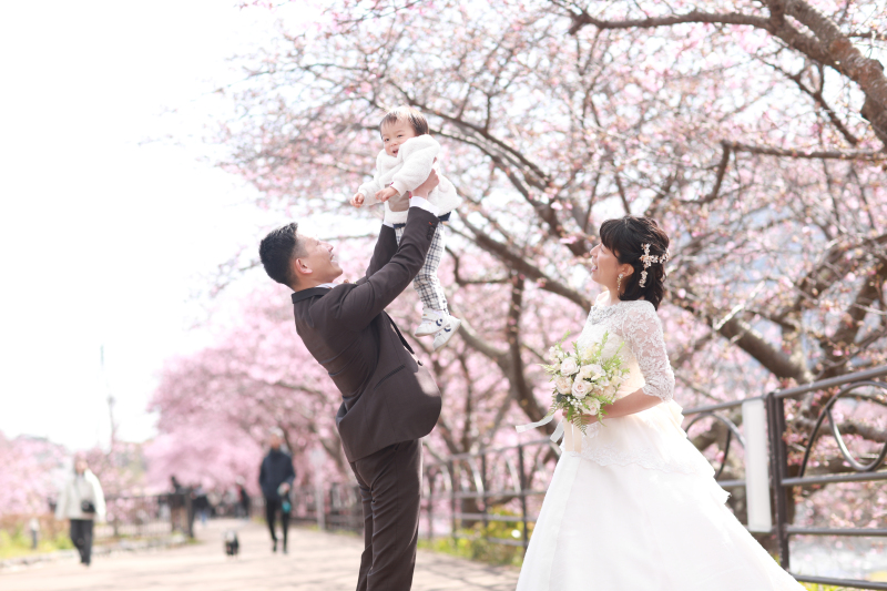 春色の河津桜で残す家族の記念
