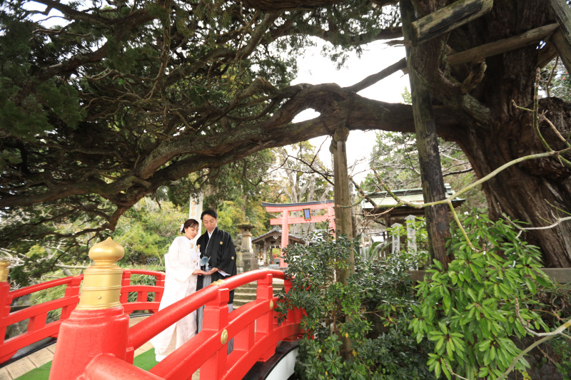 【白濱神社】鳥居と海のコントラストが美しい!和装ロケーションフォトプラン