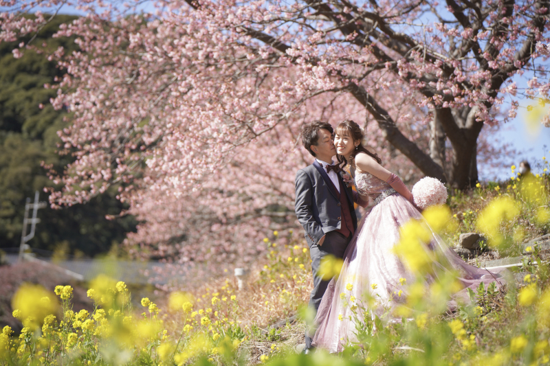 期間限定｜河津桜ロケーションフォトウェディング《4つ星旅館に泊まれる豪華オプションも！》