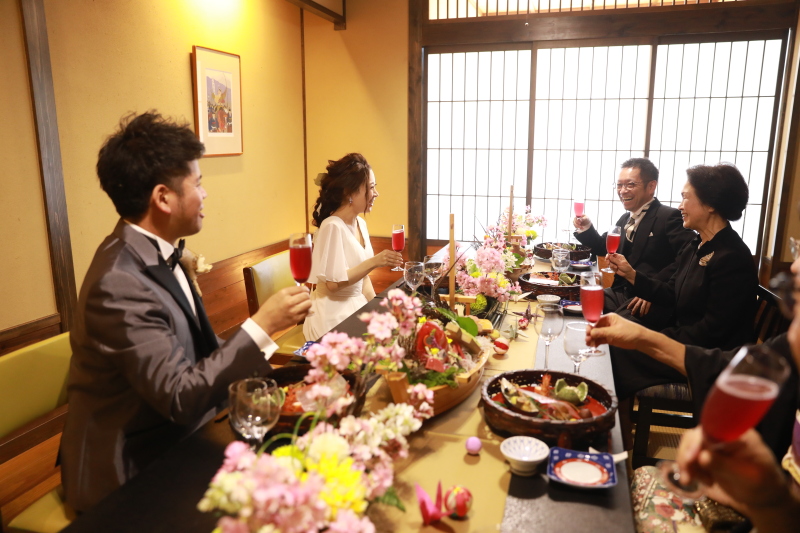 【旅館貸切結婚式】家族と一緒に1泊2日の伊豆旅行+神社挙式と洋装フォトW