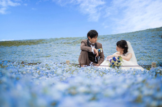 和装とドレスで巡る、春のひたち海浜公園撮影