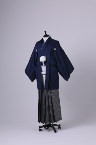 ネイビー紋付×グラデーション袴