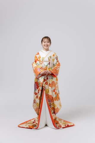 色打掛 吉祥富貴紋 クリーム（IU01183）