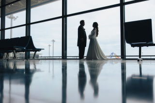 空港でウェディングフォト！