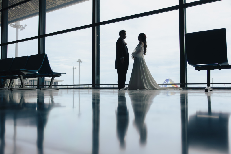 空港でウェディングフォト！