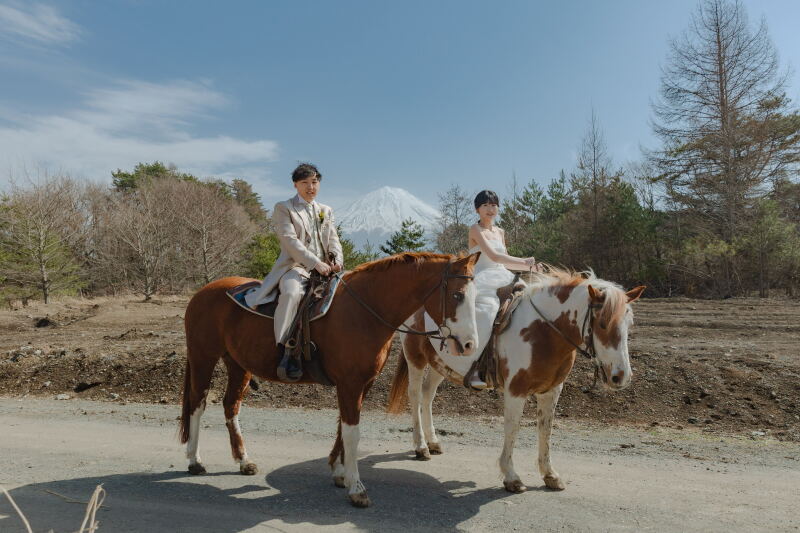 富士山バックに