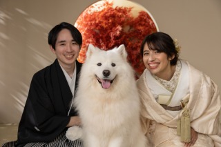 ワンちゃんと一緒に和装撮影！