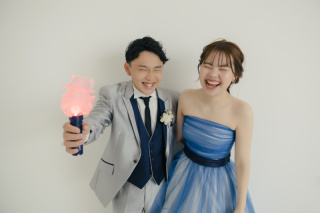 爽やかな衣装でスタジオ撮影！