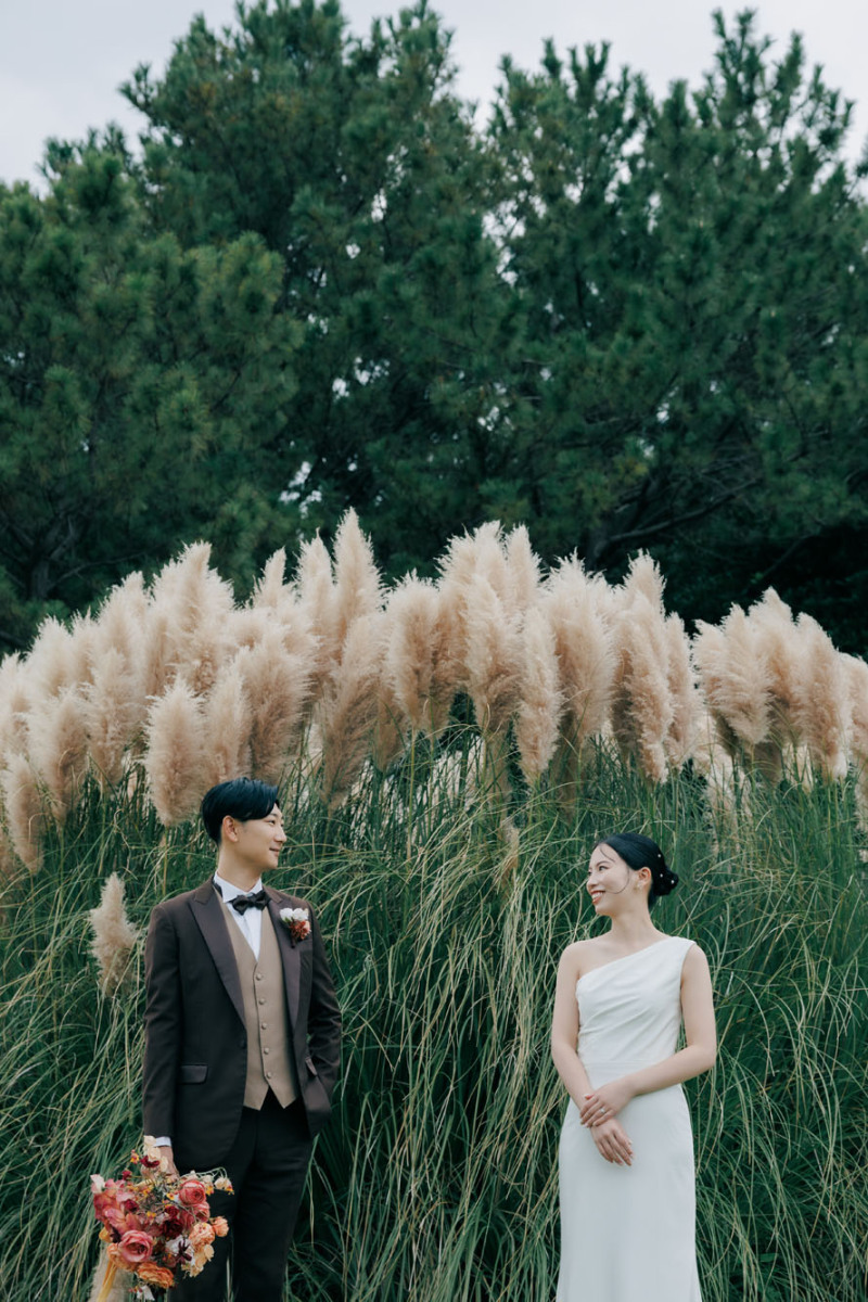 最初はすすきの前に立って一枚。